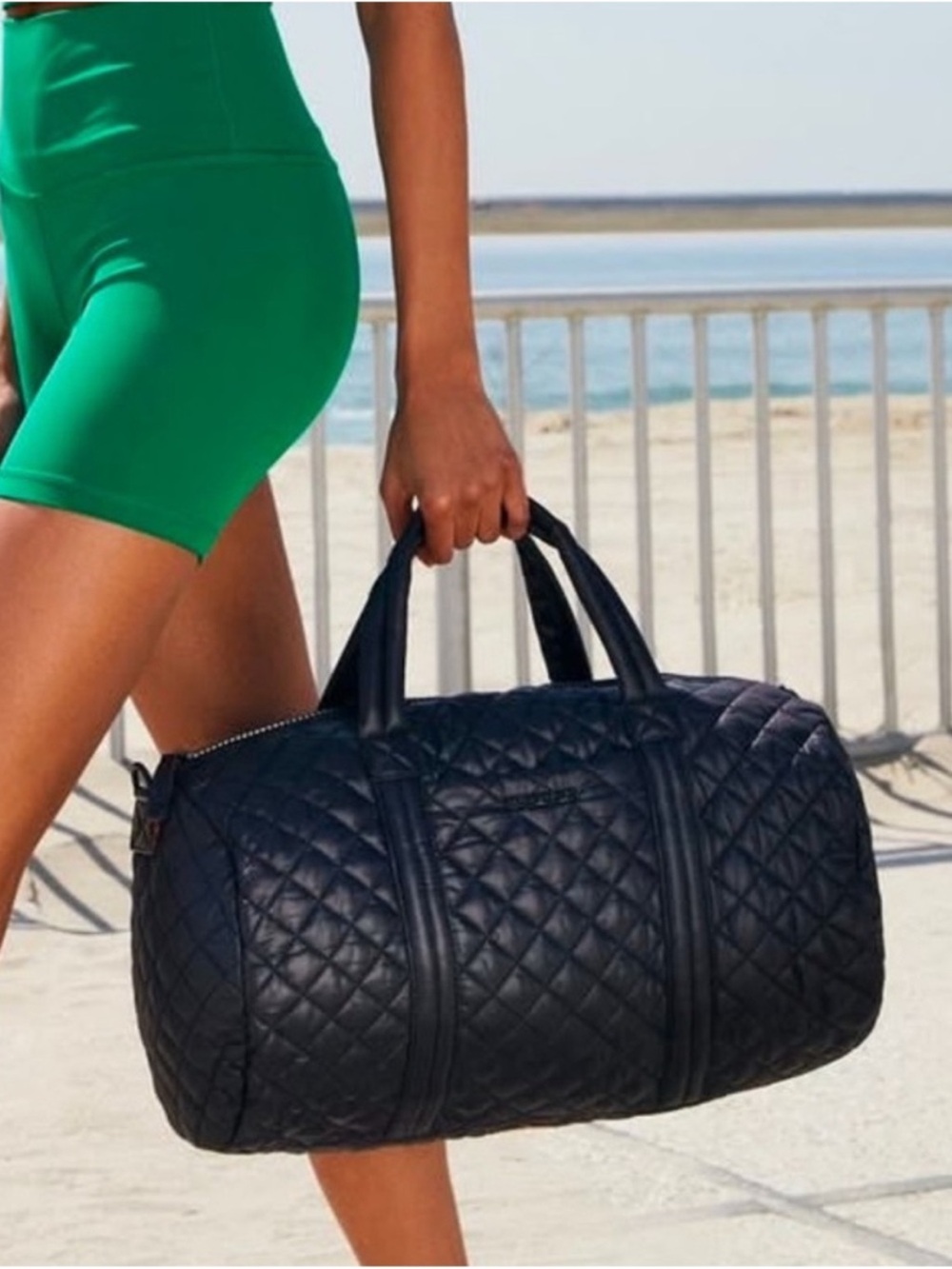 MZ Wallace Morgan Black Quilted
Nylon Duffle Travel Bag - NWT